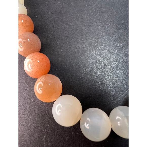 Mixed moonstone sterling silver bolo necklace - Picture 10 of 11